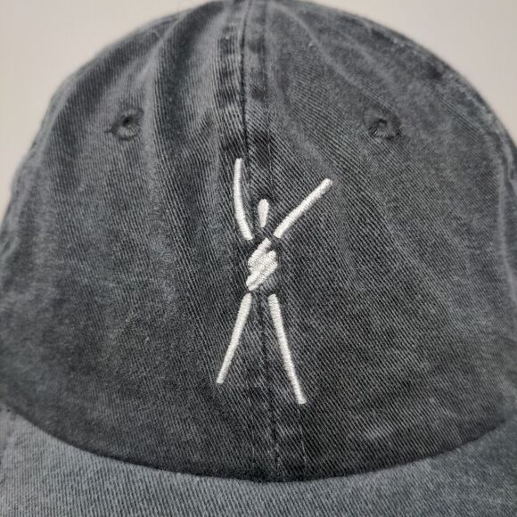 ZKAPZ Men's Slideback Hat Gray OSFA Embroidered Stick Figure Waving Logo - Picture 4 of 11